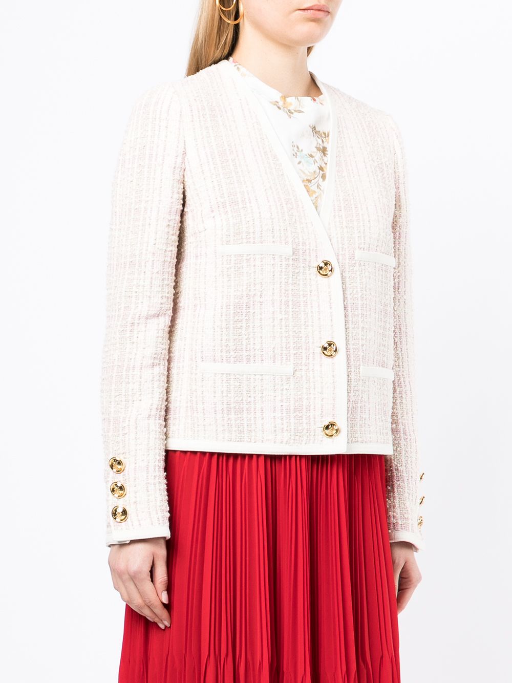 фото Giambattista valli front-pocket tweed jacket