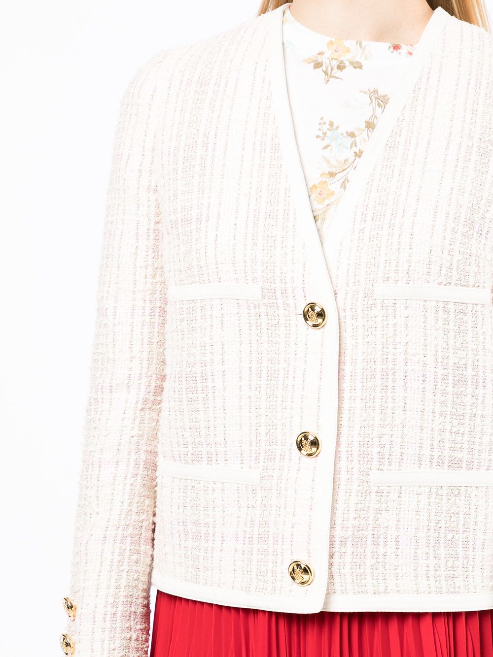 фото Giambattista valli front-pocket tweed jacket