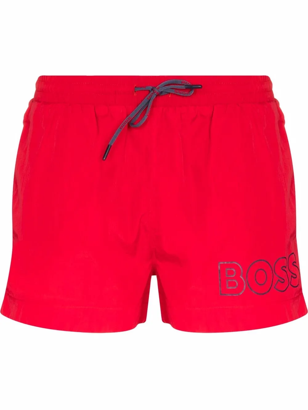 

BOSS shorts de playa con cordones y logo estampado - Rojo