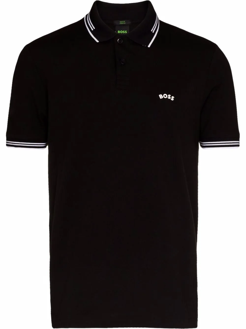 

BOSS curved logo-print polo shirt - Black