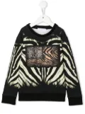 Roberto Cavalli Junior animal-print crewneck sweatshirt - Black