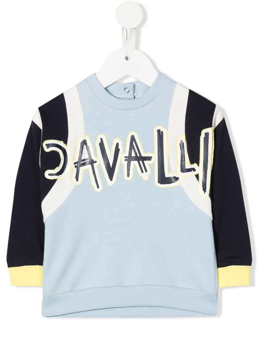 

Roberto Cavalli Junior logo print colour block sweatshirt - Blue