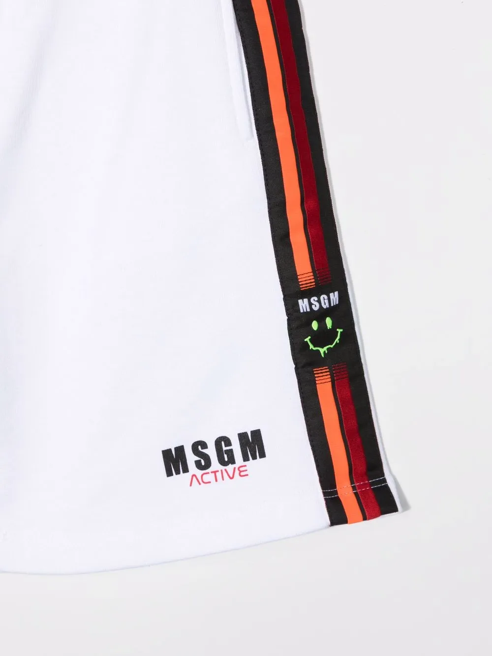  Msgm Kids Joggingshorts Mit Streifen   Weiß 