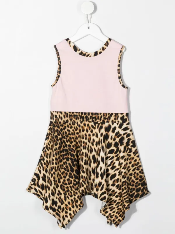 Roberto Cavalli Junior leopard-print Asymmetric Dress | Neutrals | FARFETCH