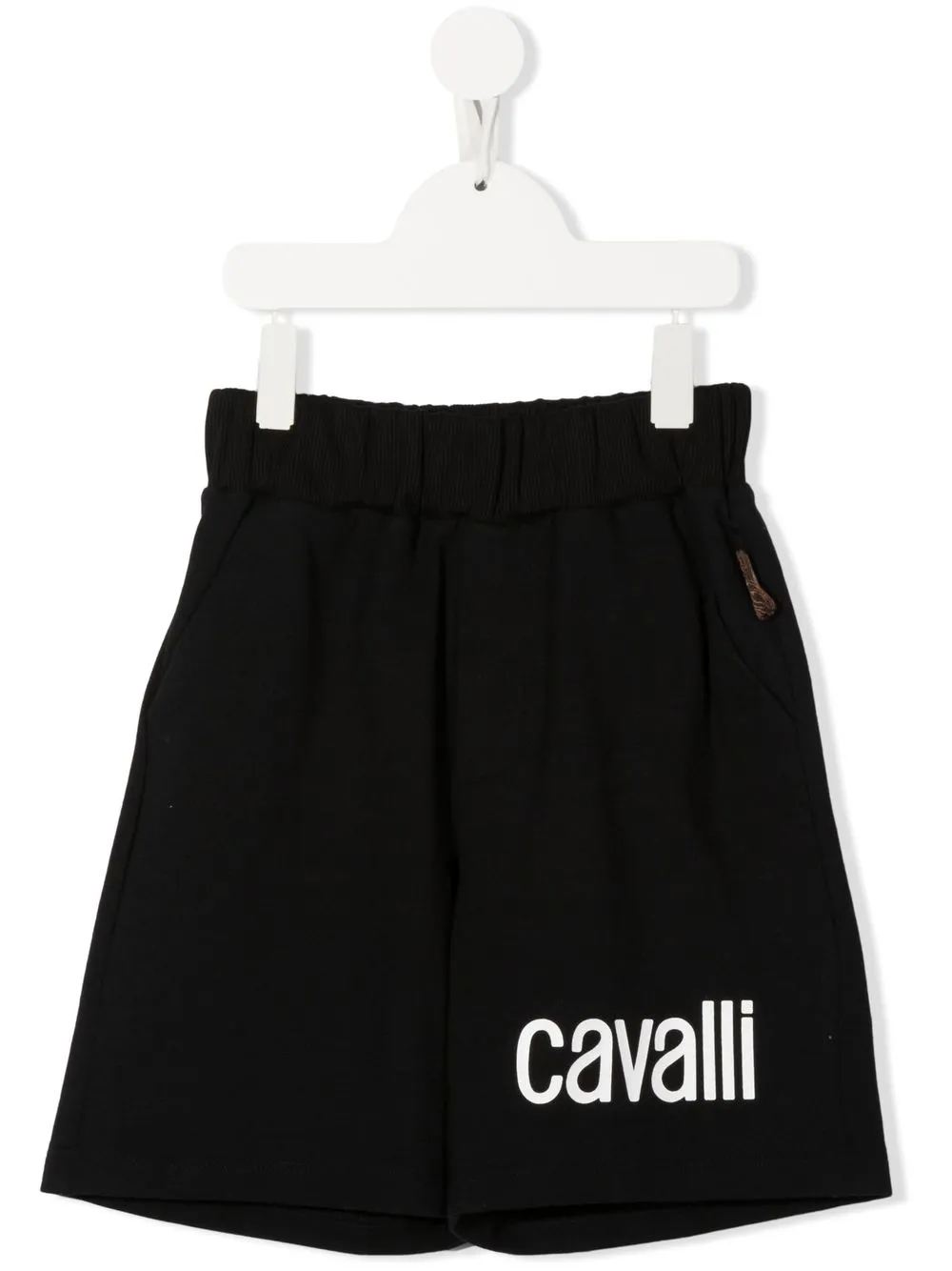 

Roberto Cavalli Junior shorts deportivos con logo estampado - Negro