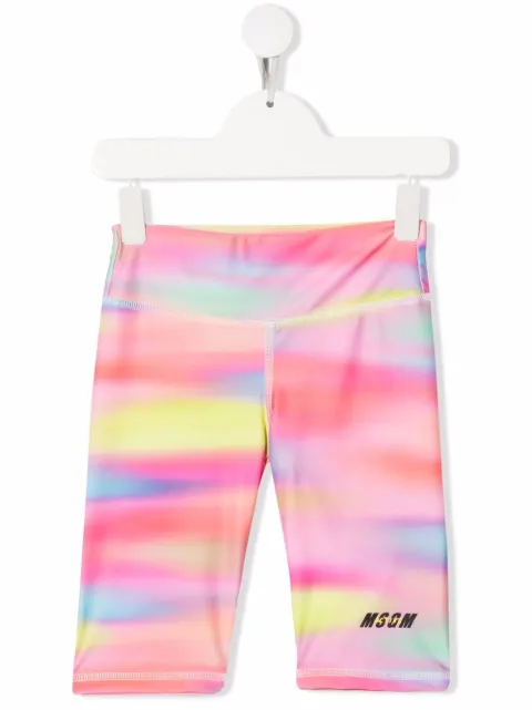 MSGM Kids shorts con estampado tie-dye