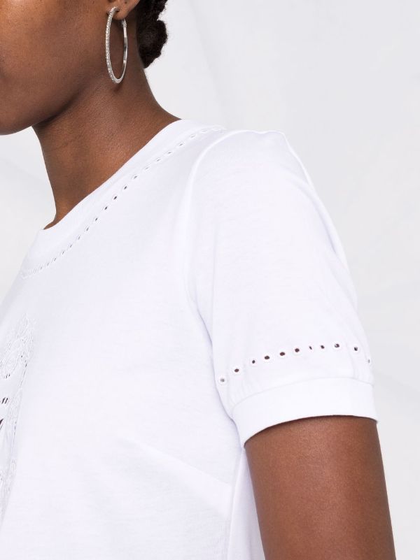 Dolce & Gabbana broderie-anglaise Cotton T-shirt | White | FARFETCH AO