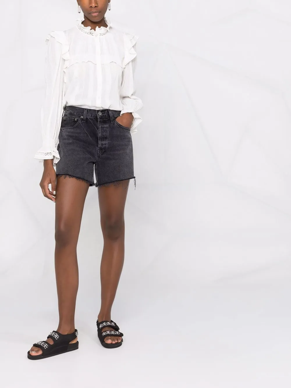 MARANT ÉTOILE Blouse met ruches - Wit