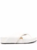 Jil Sander padded crossover slides - White