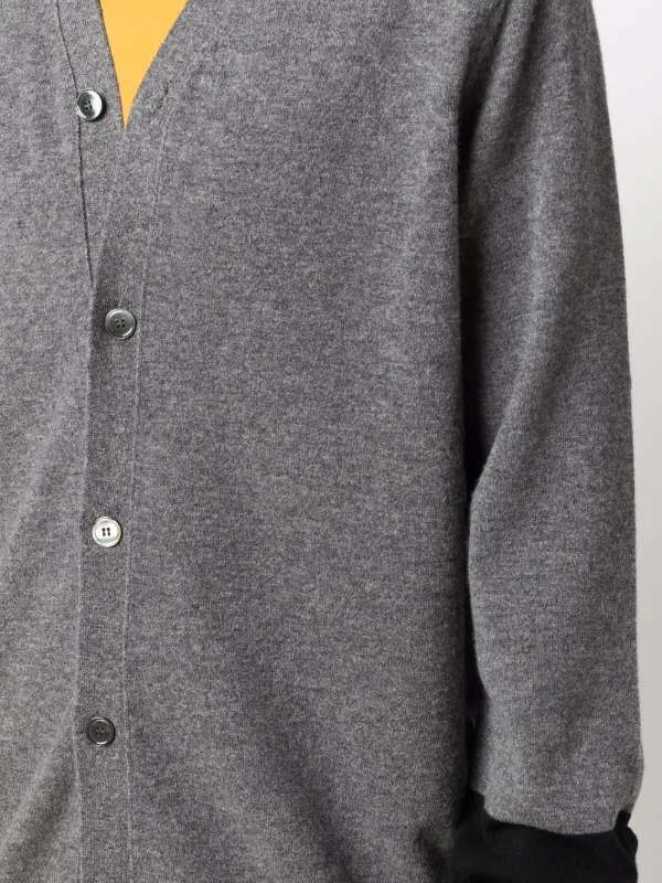 Comme Des Garçons Shirt fine-knit button-up Cardigan | Grey | FARFETCH