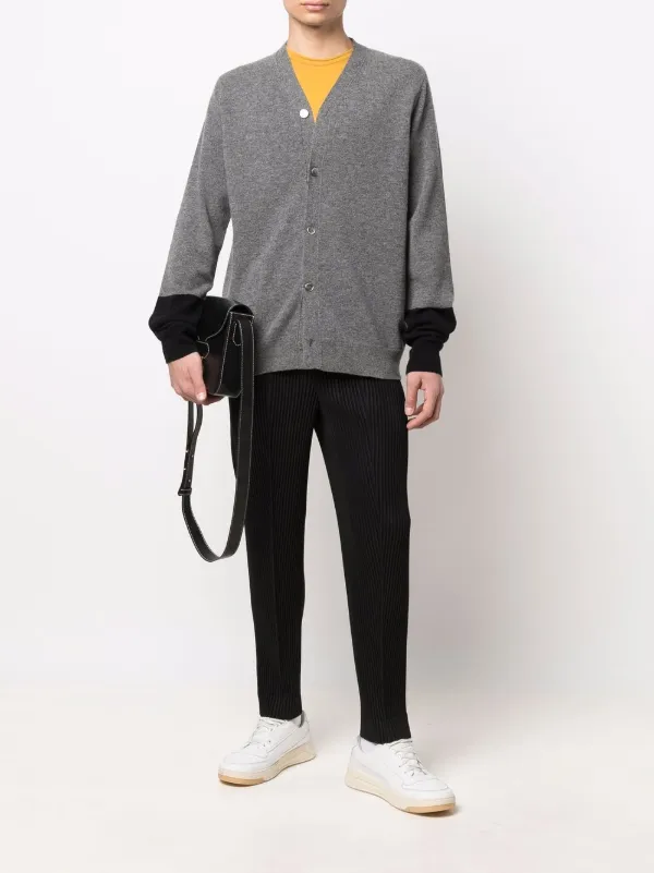 Comme Des Garçons Shirt fine-knit button-up Cardigan | Grey | FARFETCH