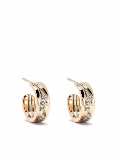 Georg Jensen - 18kt gold Fusion small diamond hoop earrings