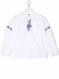 Il Gufo embroidered tunic top - White