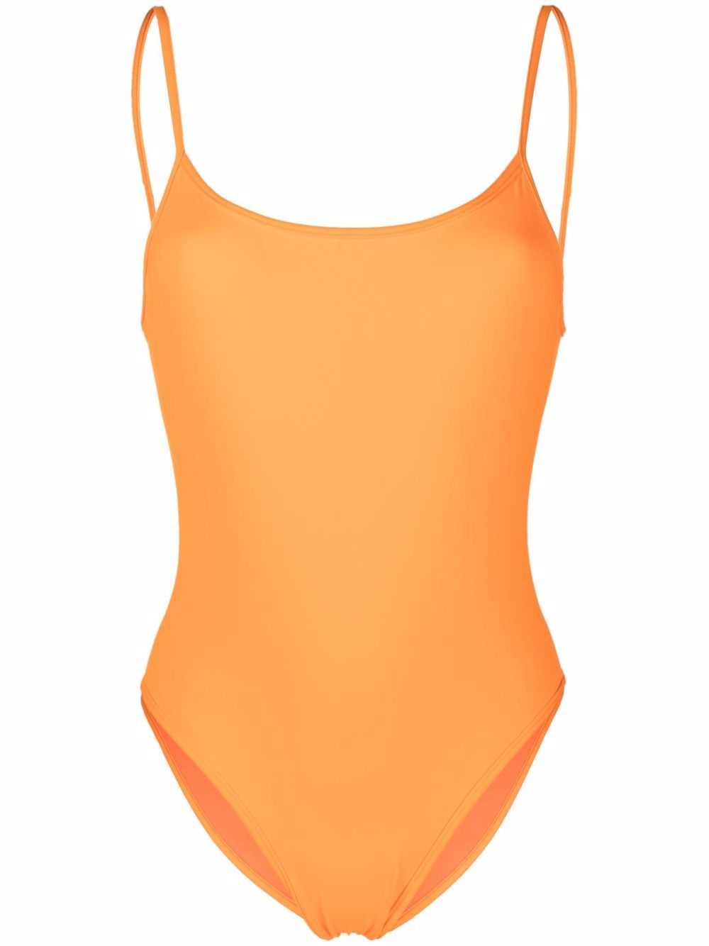 scoop-neck backless swimsuit