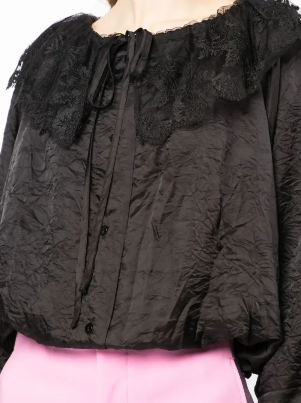 Patou レースカラー ブラウス | ブラック | FARFETCH JP