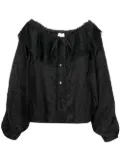 Patou lace-collar long-sleeve blouse - Black