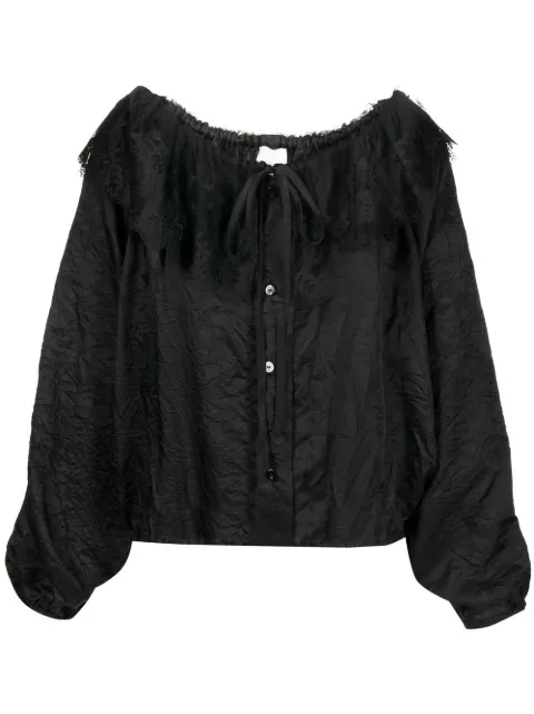 Patou lace-collar long-sleeve blouse