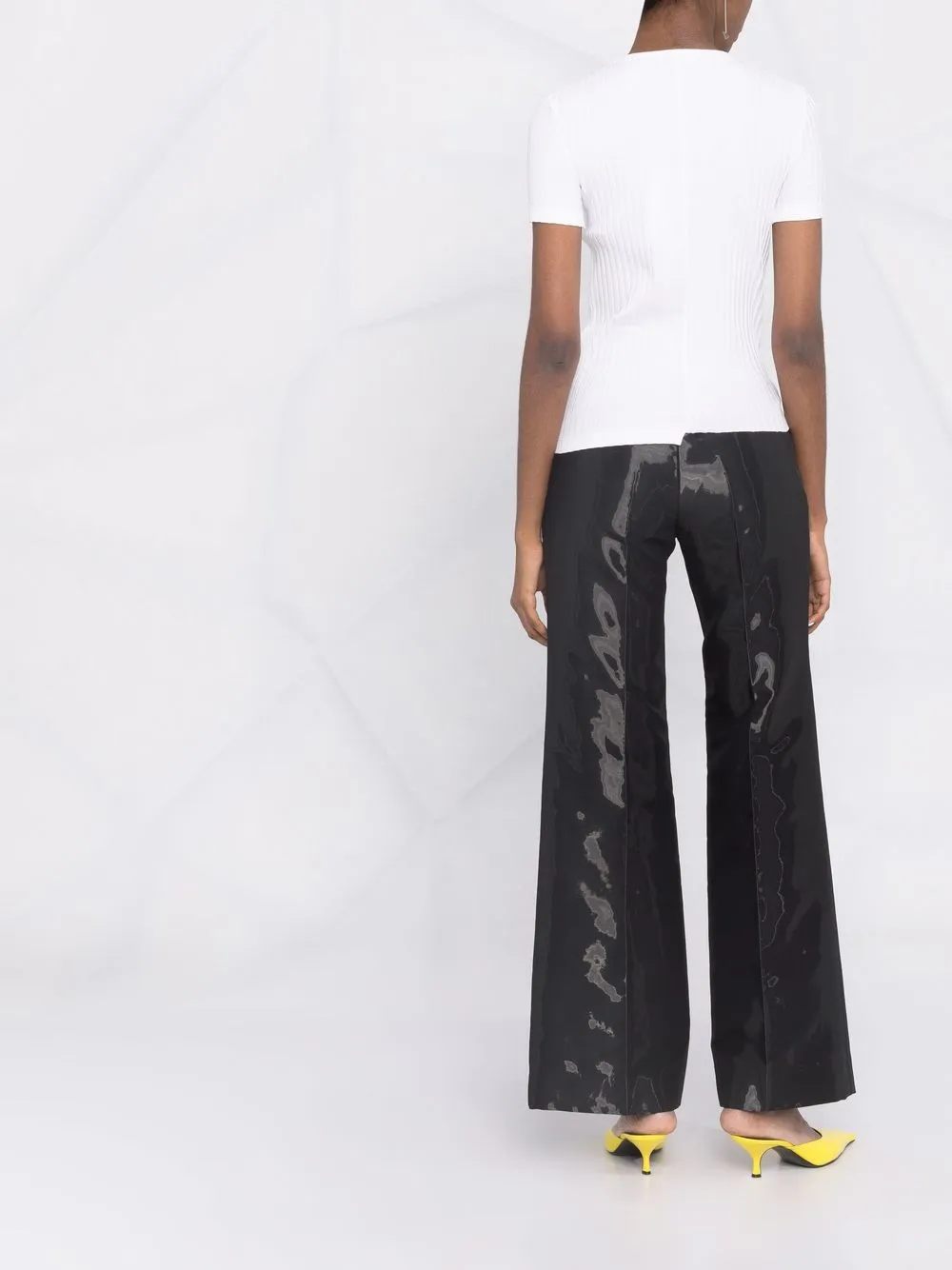 фото Helmut lang футболка в рубчик асимметричного кроя