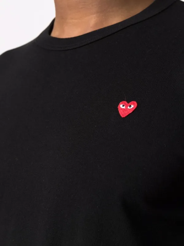 Comme Des Garçons Play logo-patch Cotton T-Shirt | Black