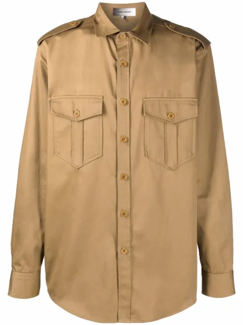 MARANT logo-print cotton shirt 