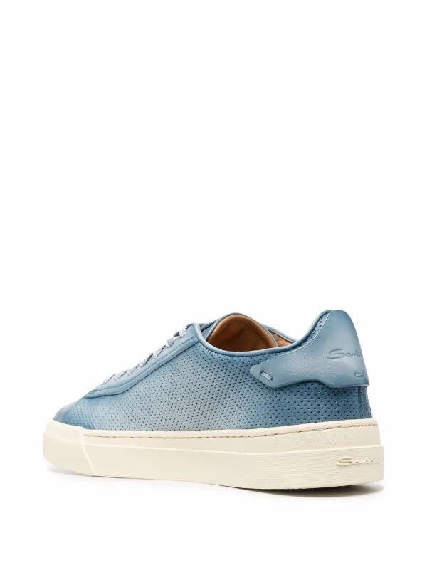 【SANTONI】メンズ ブルー レザー スニーカー Santoni レザースニーカー | ブルー | FARFETCH JP