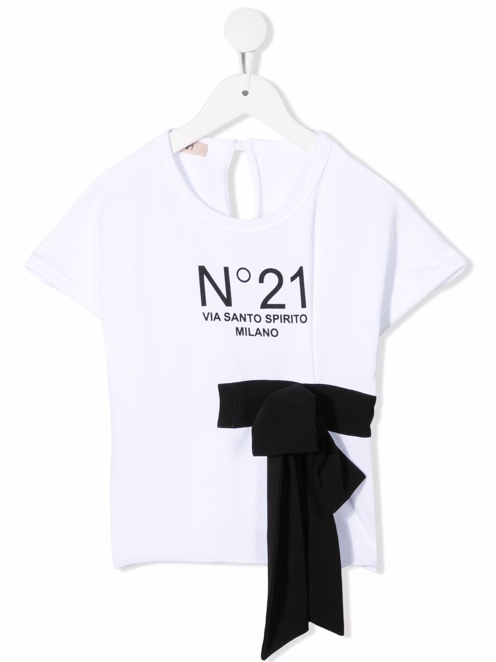 фото Nº21 kids bow-embellished logo-print top