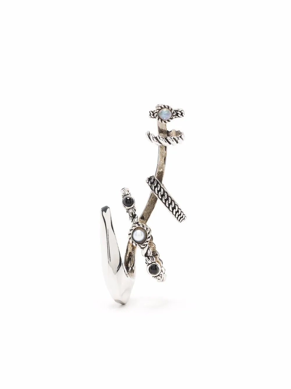 

Alexander McQueen arete ear-cuff de latón - Plateado