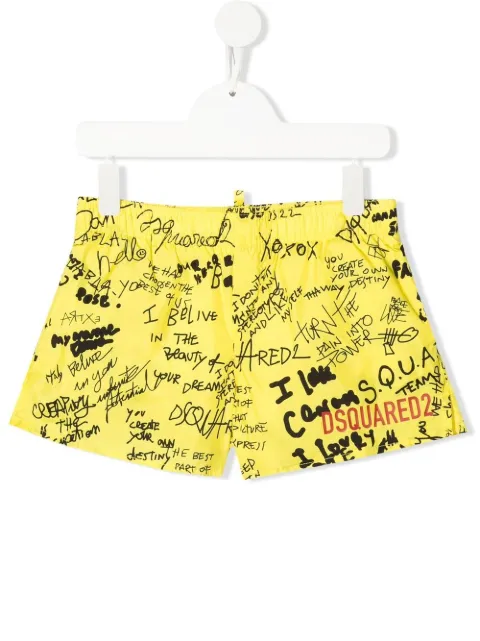 Dsquared2 Kids شورت سباحة بطبعة غرافيتي