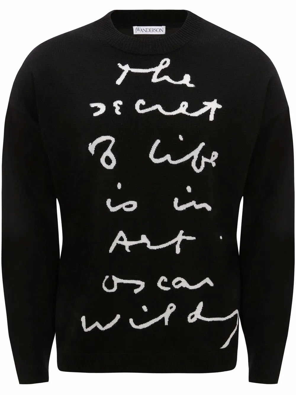 

JW Anderson intarsia-quote wool jumper - Black