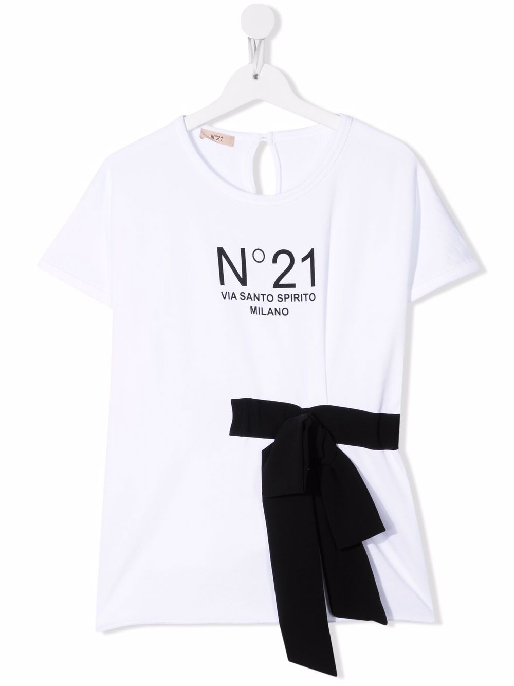 фото Nº21 kids teen bow-embellished logo-print top