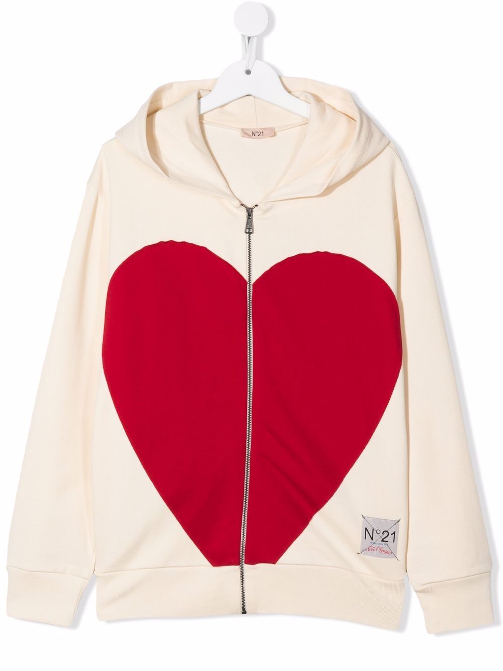 фото Nº21 kids teen heart-print zip-up hoodie