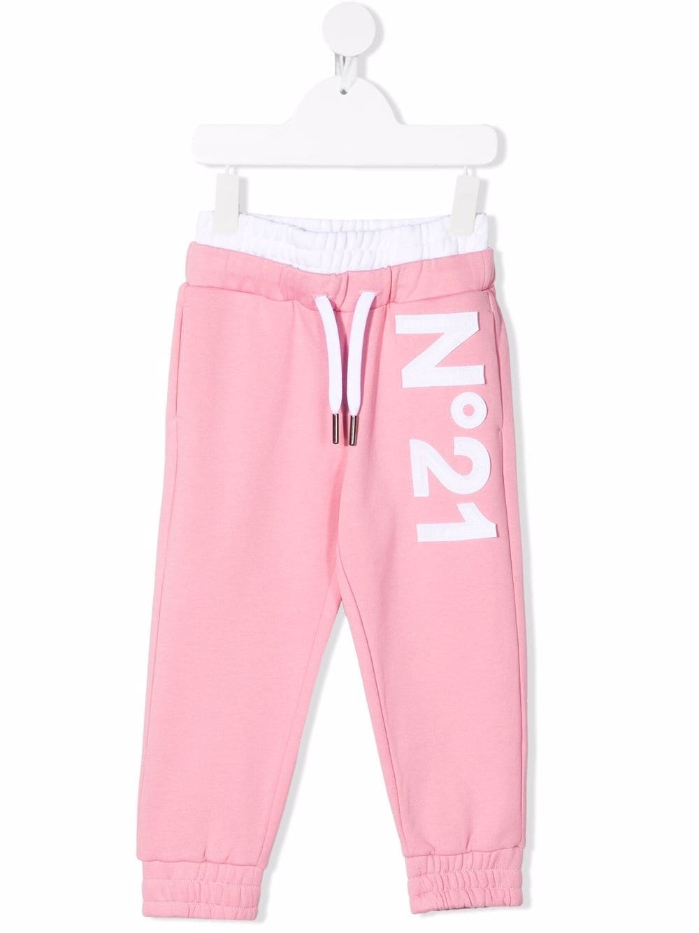 nº21 kids pantalon de jogging à patch logo - rose