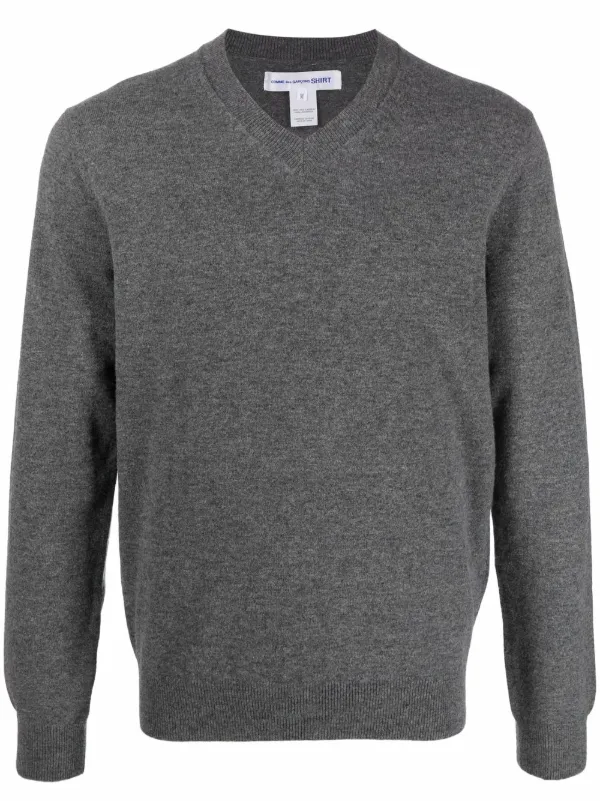 COMME des GARCONS Men s V Neck Fine knit Lambs Wool Jumper