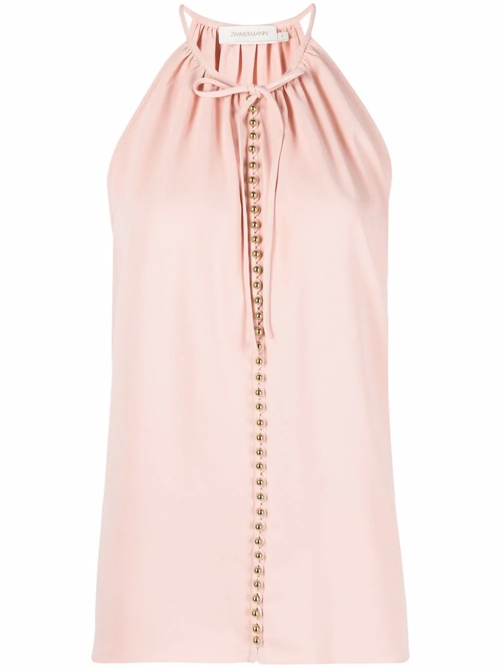 

ZIMMERMANN blusa con cuello halter y botones - Rosado