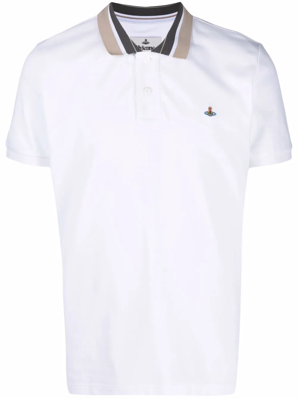 

Vivienne Westwood playera tipo polo con bordado Orb - Blanco