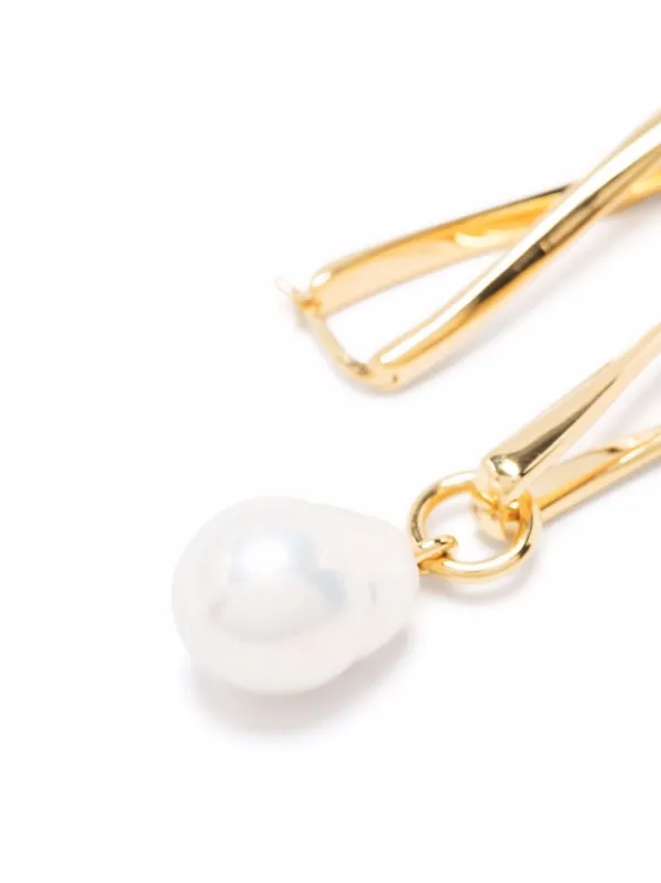 ★MISSOMA★ MOLTEN BAROQUE PEARL MISMATCH DROP EARRINGS Missoma Pearl Molten Baroque Mismatch Drop Earrings - 18K