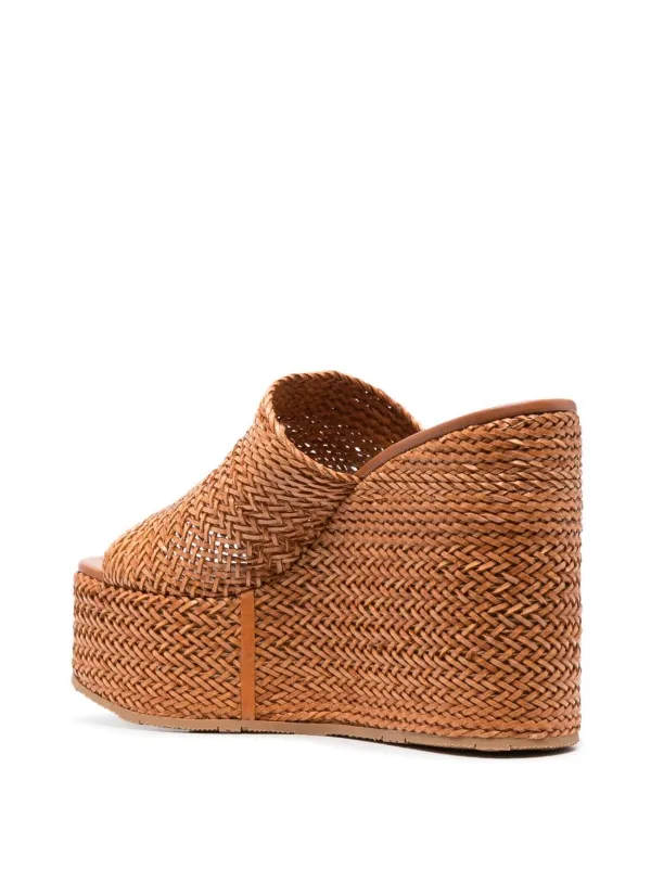 brown platform wedges