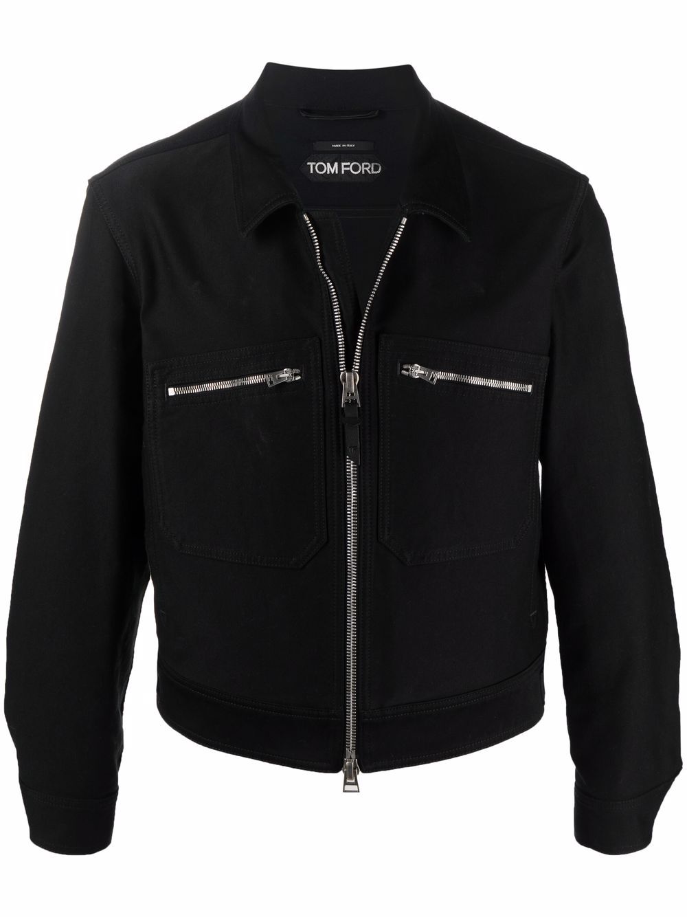 

TOM FORD zipped brushed finish jacket - Black