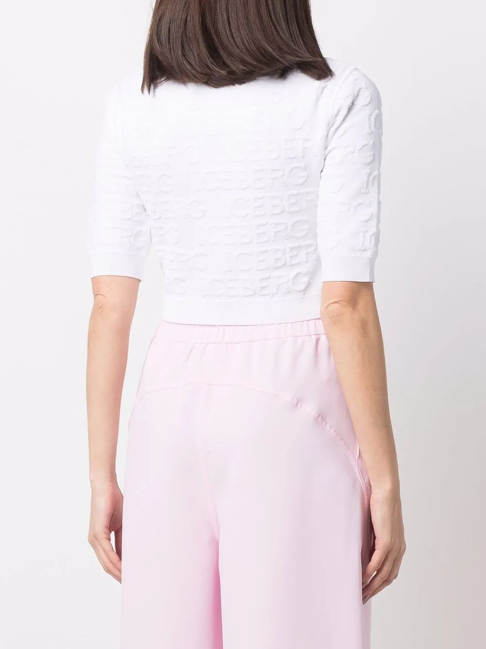 фото Iceberg укороченная футболка с вышитым логотипом