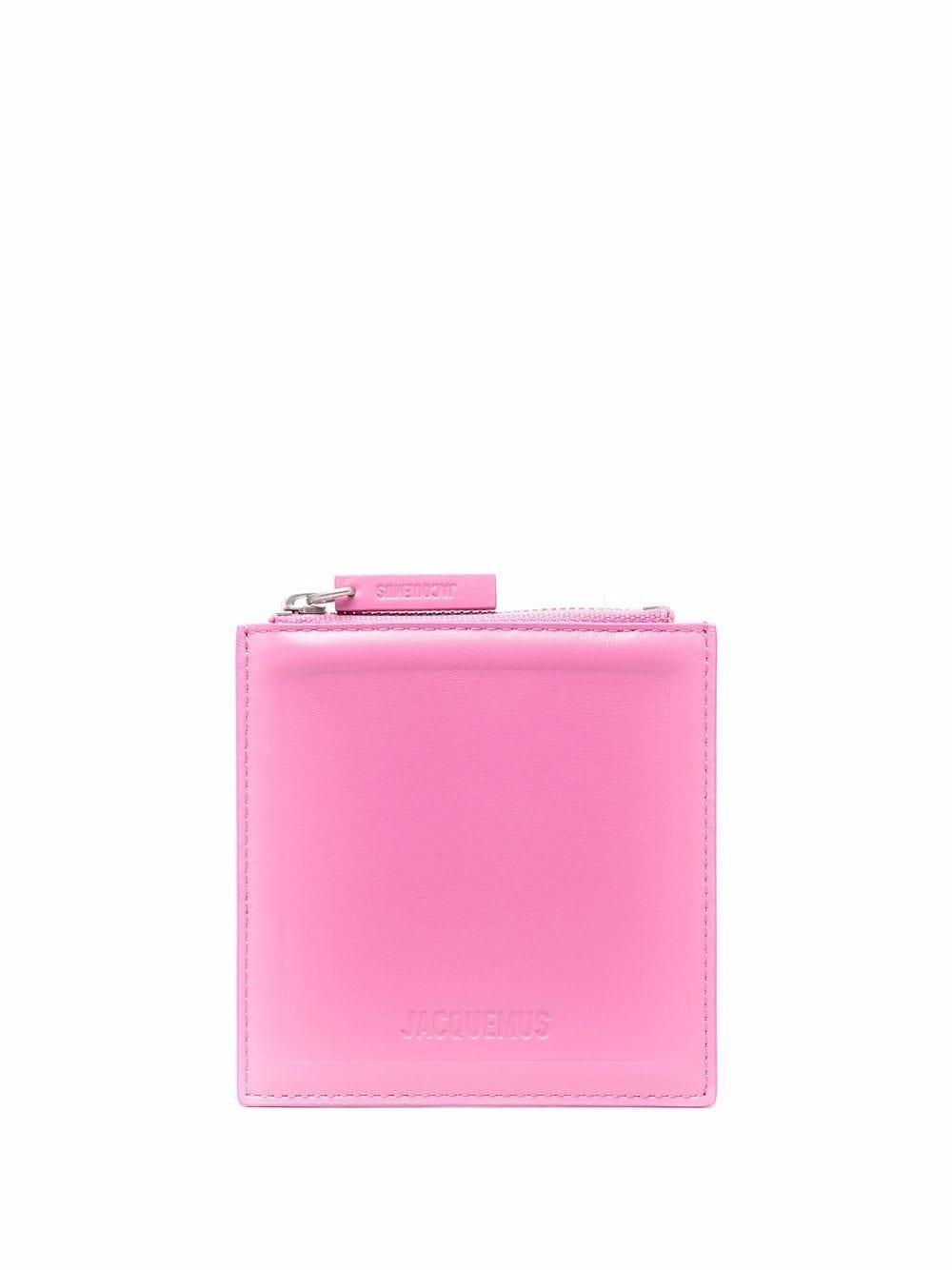 Zip-up Leather Wallet In Pink