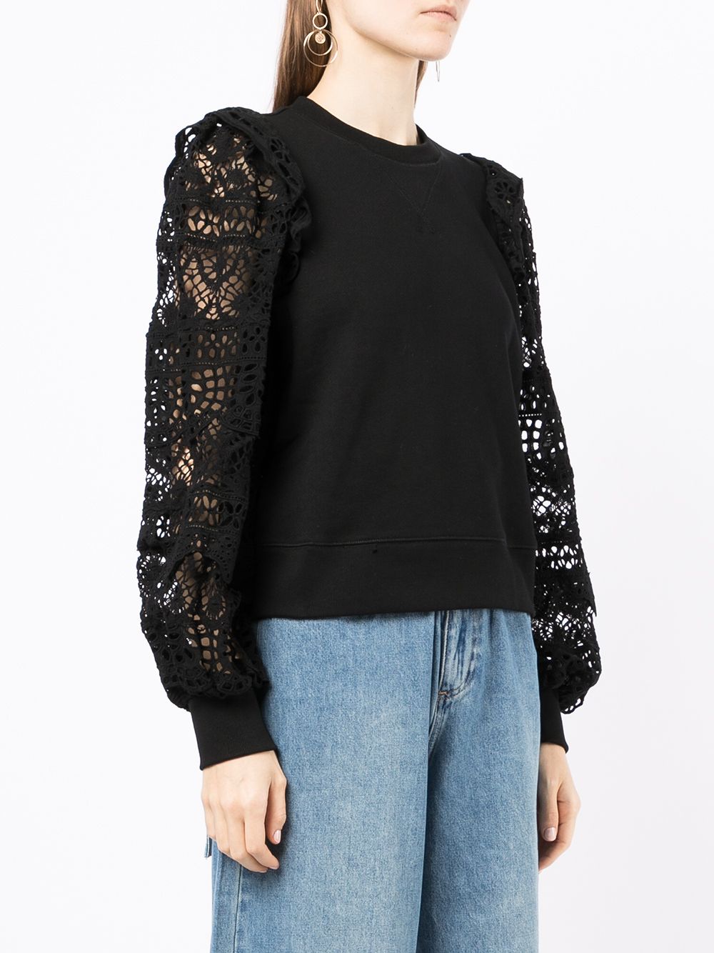 фото Sea lace-sleeve knit jumper