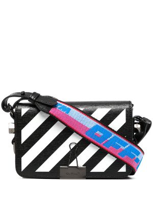 off white striped crossbody bag