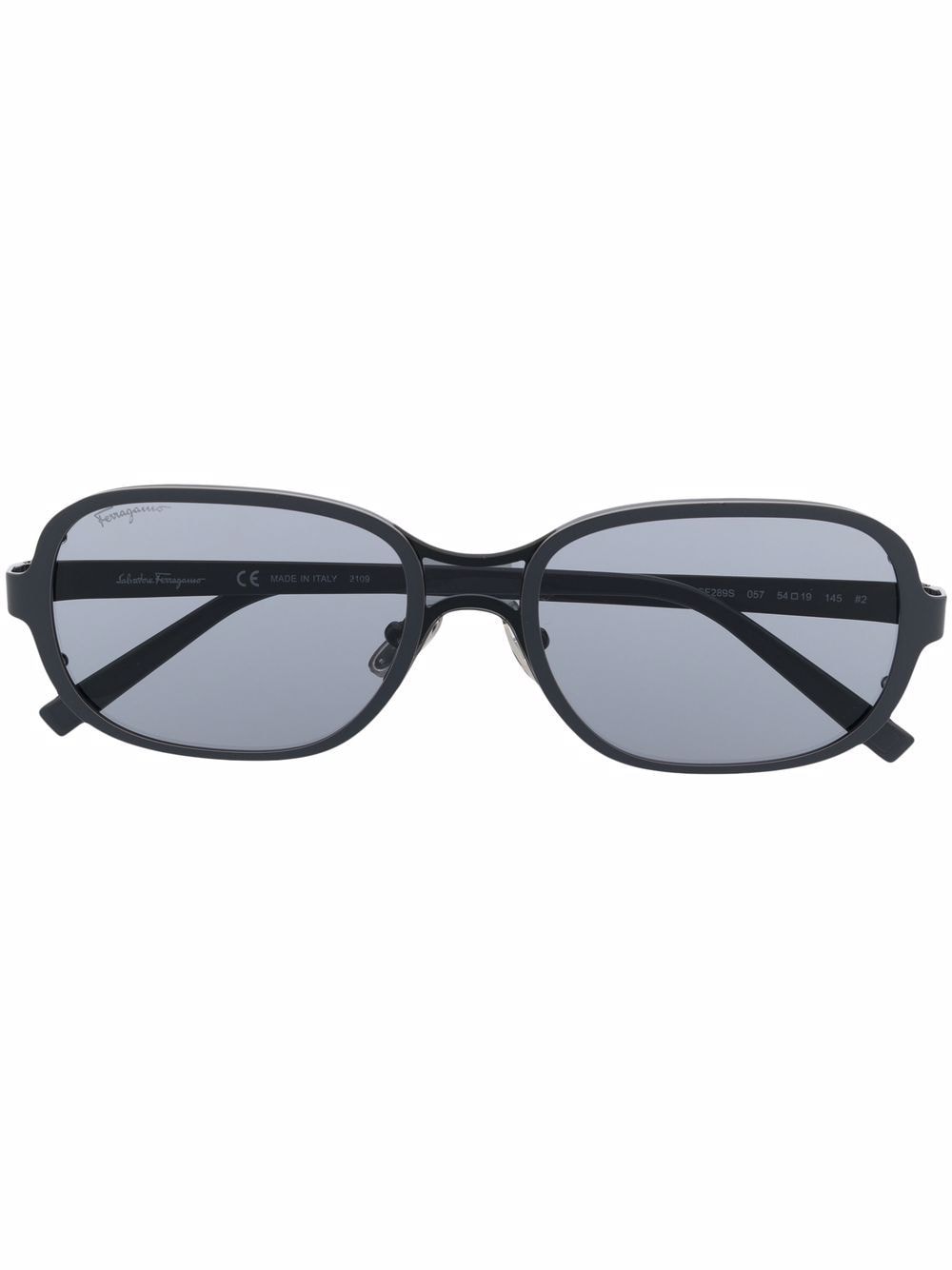 ferragamo lunettes de soleil à monture ovale - gris