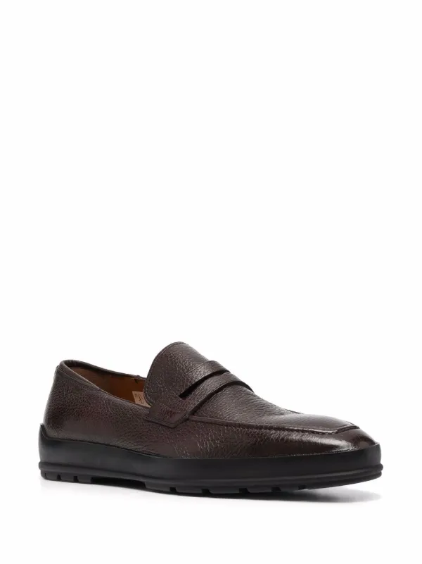 Bally brown flat leather loafers for 