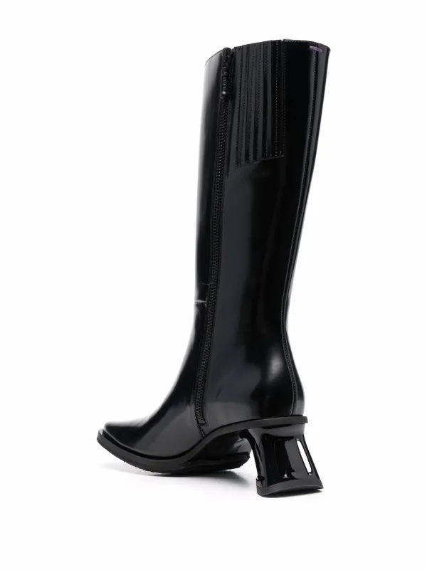 black patent gogo boots