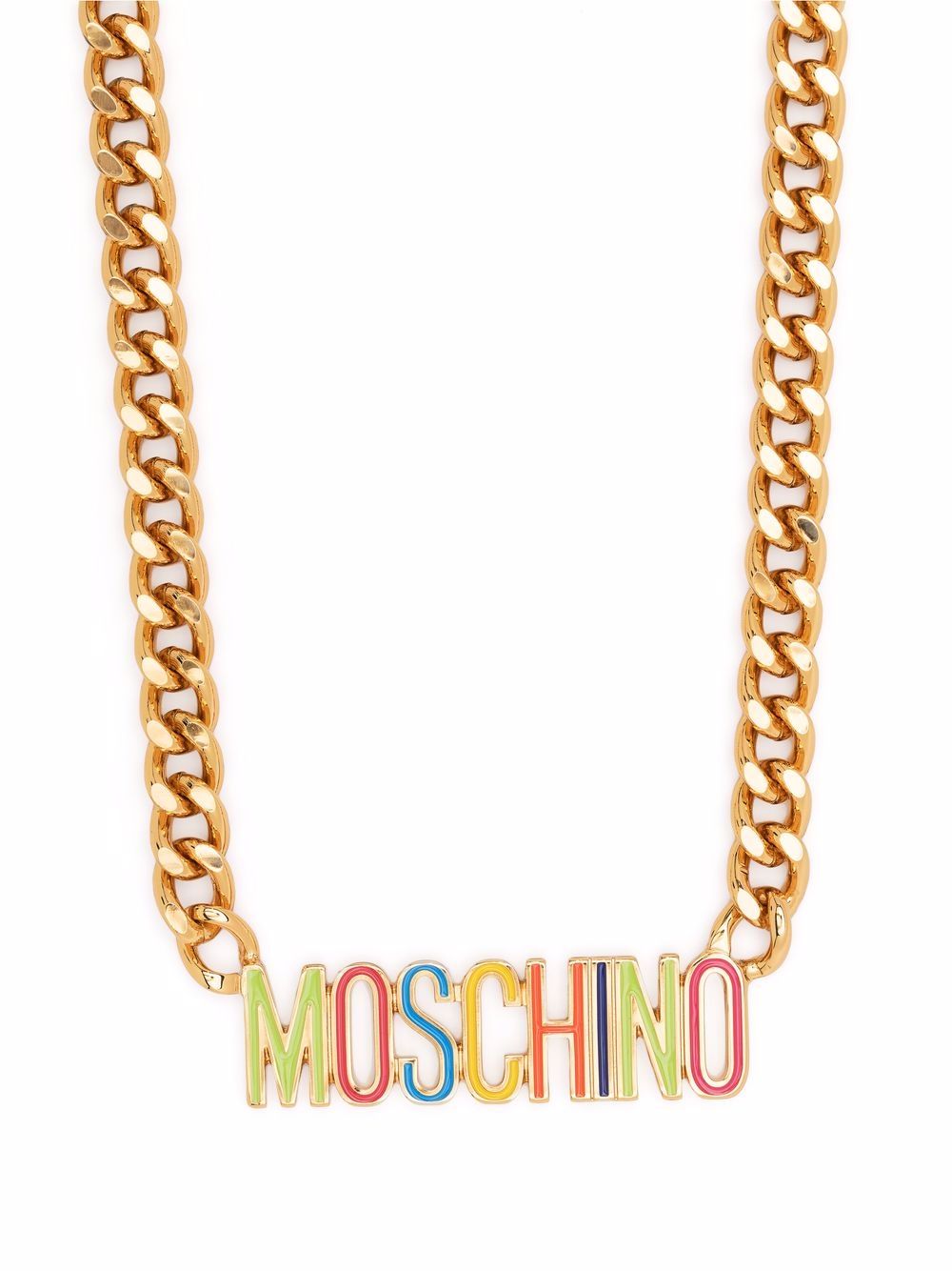 

Moschino collar con placa del logo - Dorado