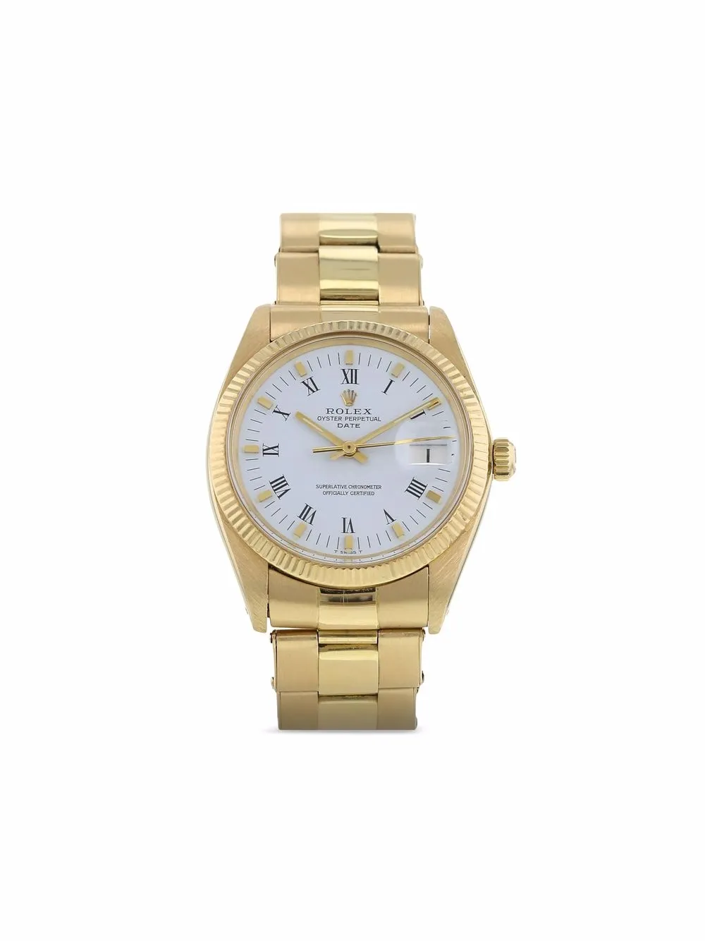 ＜Farfetch＞ Rolex 1977 プレオウンド オイスター パーペチュアル デイト 34mm - ホワイト