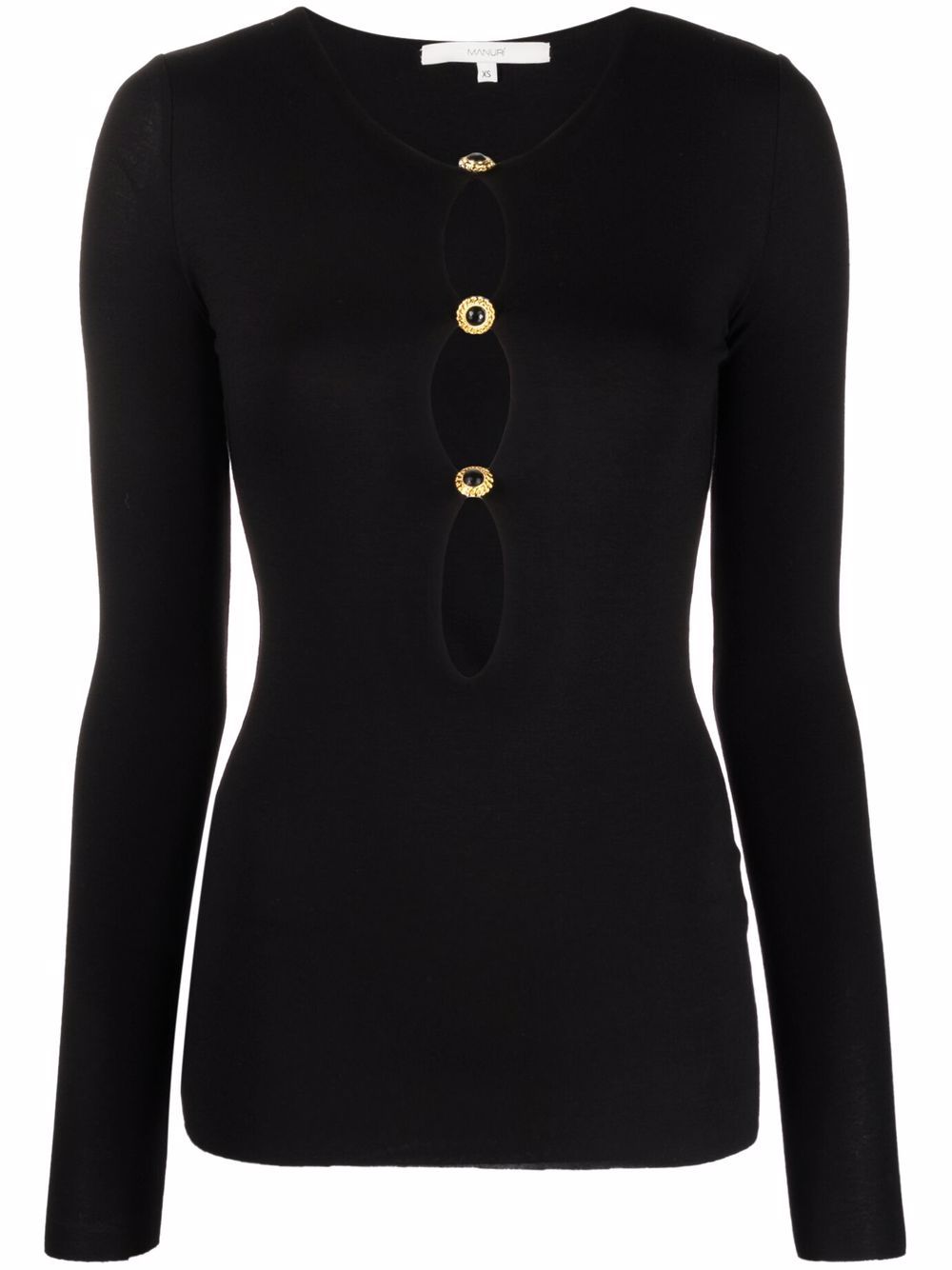 

MANURI Jackie cut-out blouse - Black