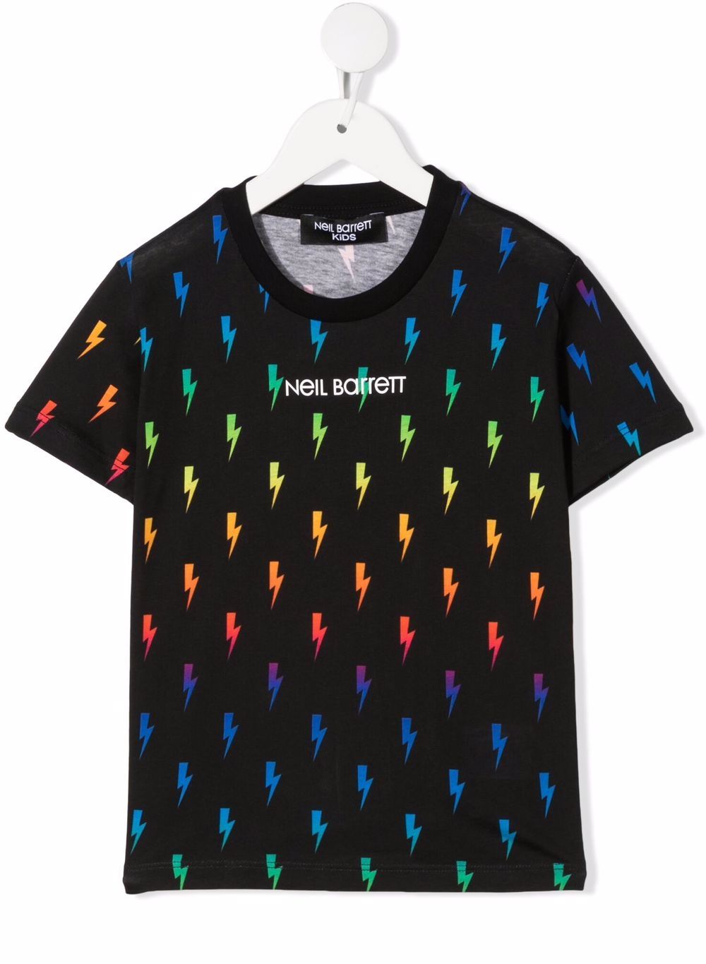 фото Neil barrett kids lightning-bolt print t-shirt