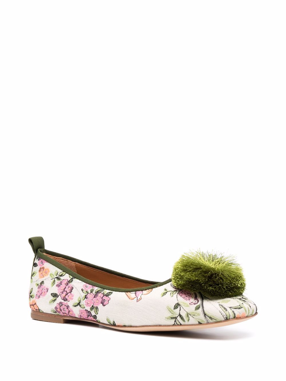 Tory Burch Pompom Brocade Ballerina Shoes - Farfetch